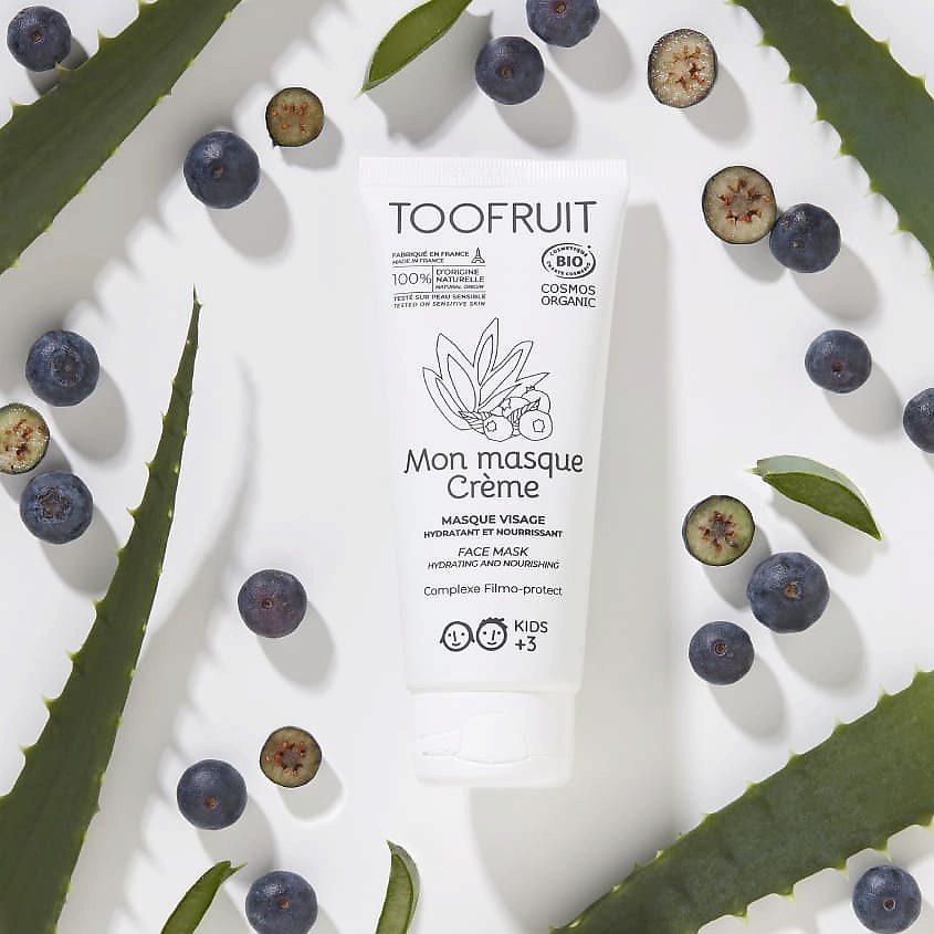 TOOFRUIT Маска детская для лица питательная Черника-Алоэ Вера 3+ – фото 3