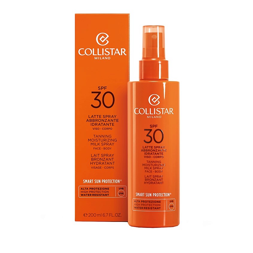 COLLISTAR Молочко увлажняющее для загара для лица и тела SPF30 Tanning Moisturizing Milk Spray Face Body – фото 2