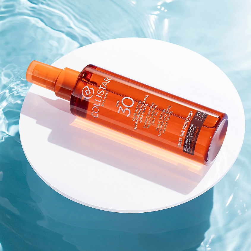 COLLISTAR Масло сухое для интенсивного загара для лица-тела-волос SPF30 Supertanning Moisturizing Dry Oil – фото 4