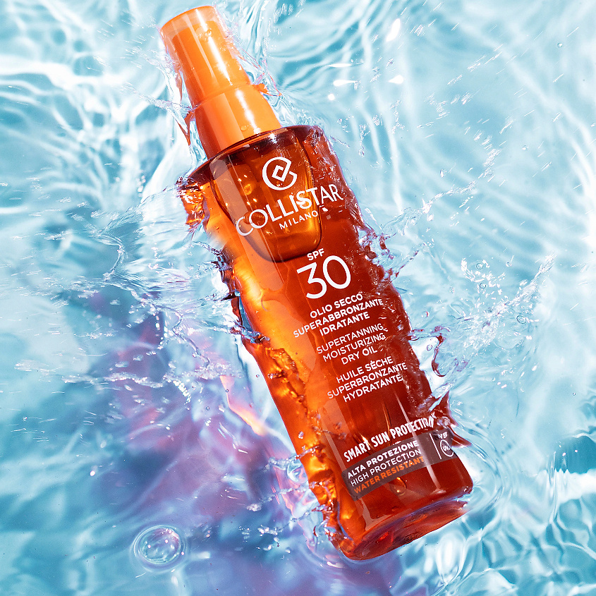 COLLISTAR Масло сухое для интенсивного загара для лица-тела-волос SPF30 Supertanning Moisturizing Dry Oil – фото 2