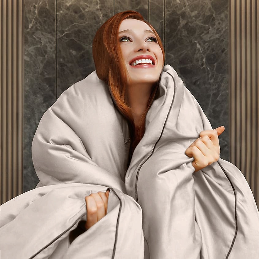 SOFT SILVER Антибактериальный пододеяльник Duvet Cover, 148х215 см. Цвет: «Песчаный берег» (бежевый) – фото 8