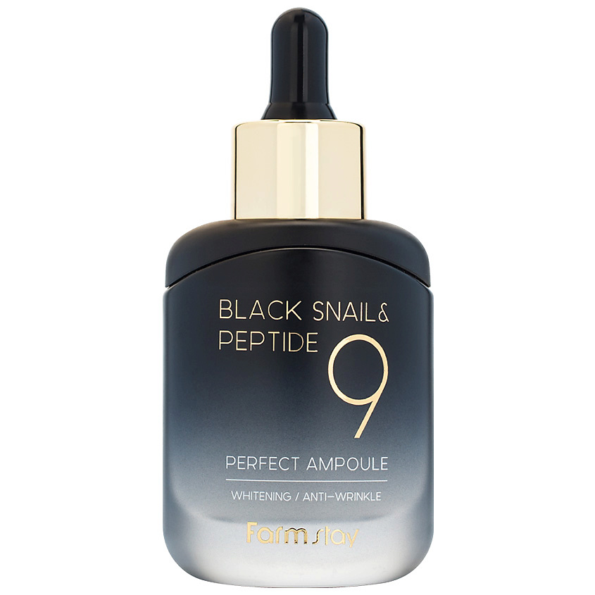 FARMSTAY Сыворотка для лица ампульная омолаживающая с комплексом из 9 пептидов Black Snail & Peptide Perfect Ampoule – фото 2
