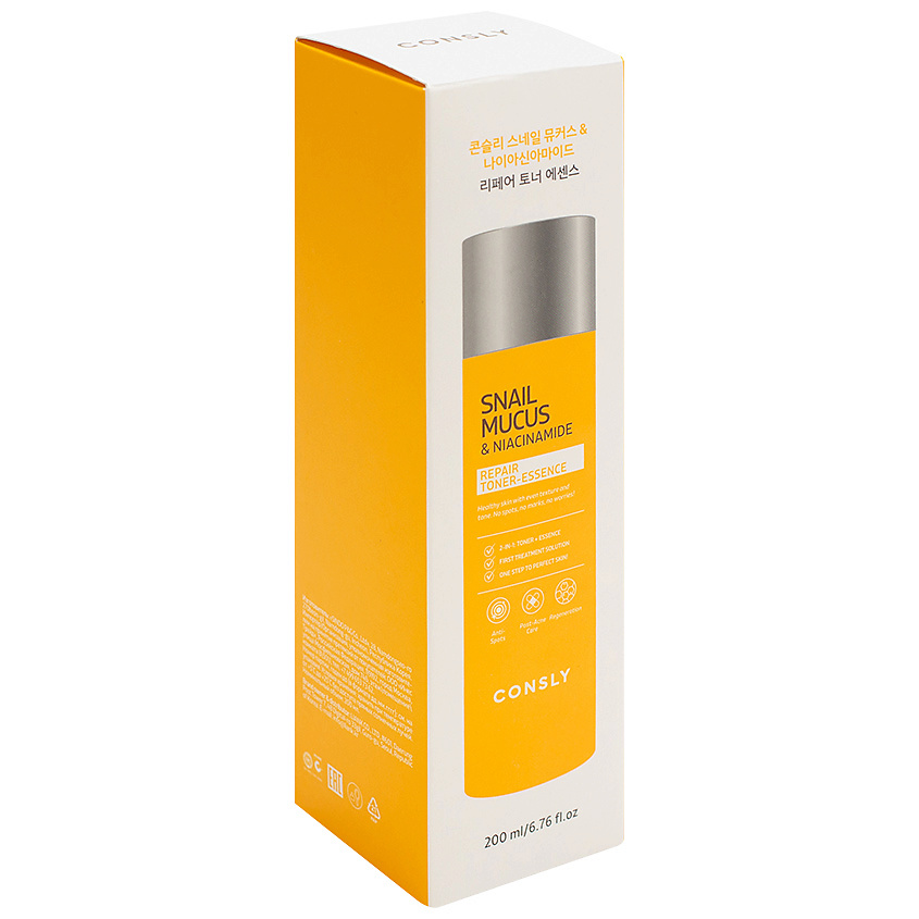 CONSLY Тонер-эссенция восстанавливающий с муцином улитки и ниацинамидом Repairing Toner-Essence With Snail Mucin And Niacinamide – фото 2