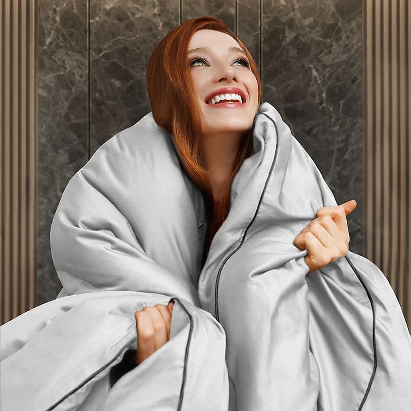 SOFT SILVER Антибактериальный пододеяльник Duvet Cover, ЕВРО, 200х220 см. Цвет: «Благородное серебро» (серый) – фото 7