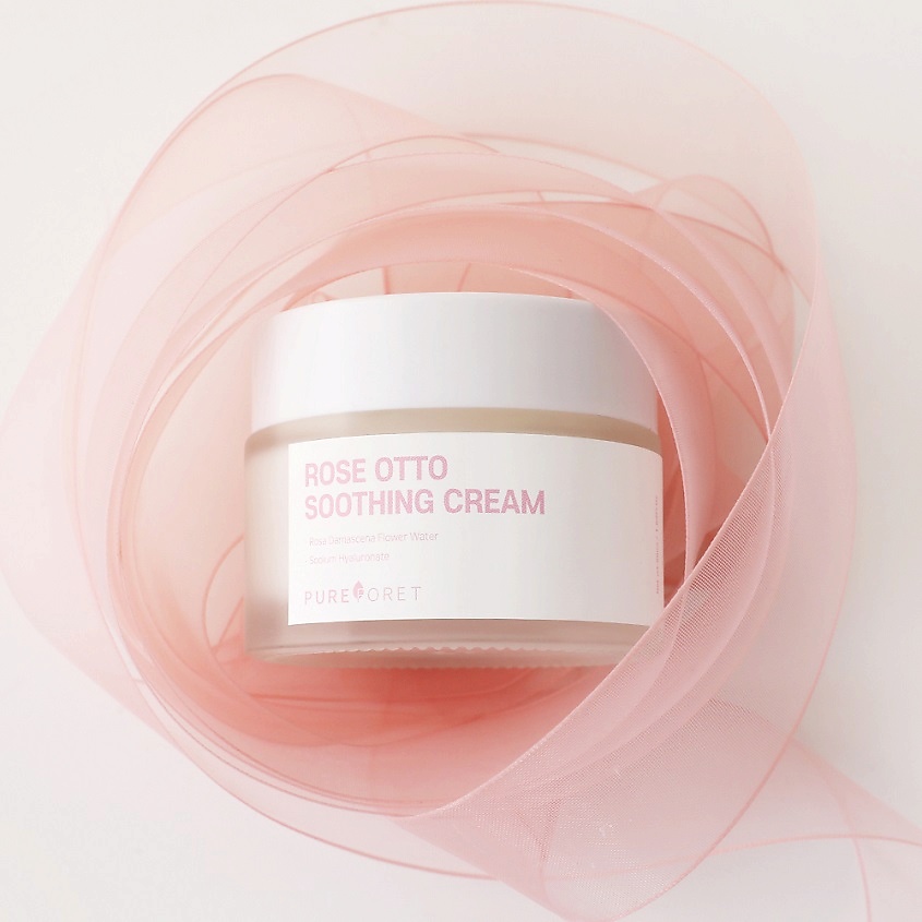 PUREFORET Крем для лица успокаивающий с экстрактом розы дамасской Rose Otto Soothing Cream – фото 5
