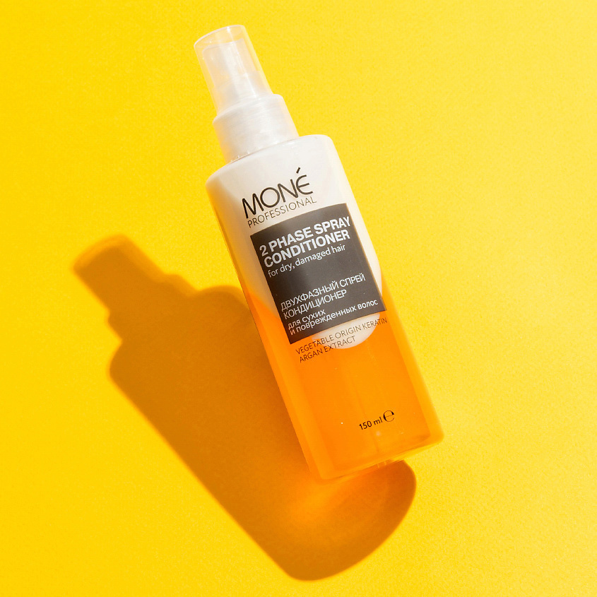 MONE PROFESSIONAL Спрей кондиционер двухфазный для сухих и поврежденных волос Top Color Care – фото 2