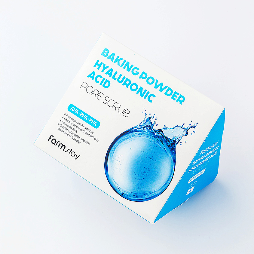 FARMSTAY Скраб для лица для очищения пор с содой и гиалуроновой кислотой Baking Powder Hyaluronic Acid Pore Scrub – фото 3