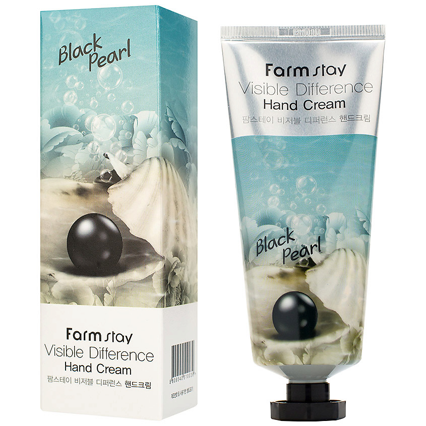 FARMSTAY Крем для рук с пудрой черного жемчуга Visible Difference Hand Cream Black Pearl – фото 2