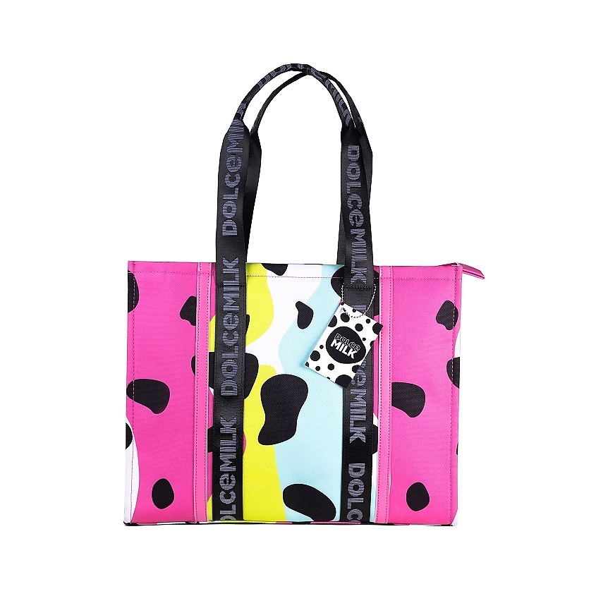 DOLCE MILK Сумка-шоппер женская, Cow spots pink-green – фото 2