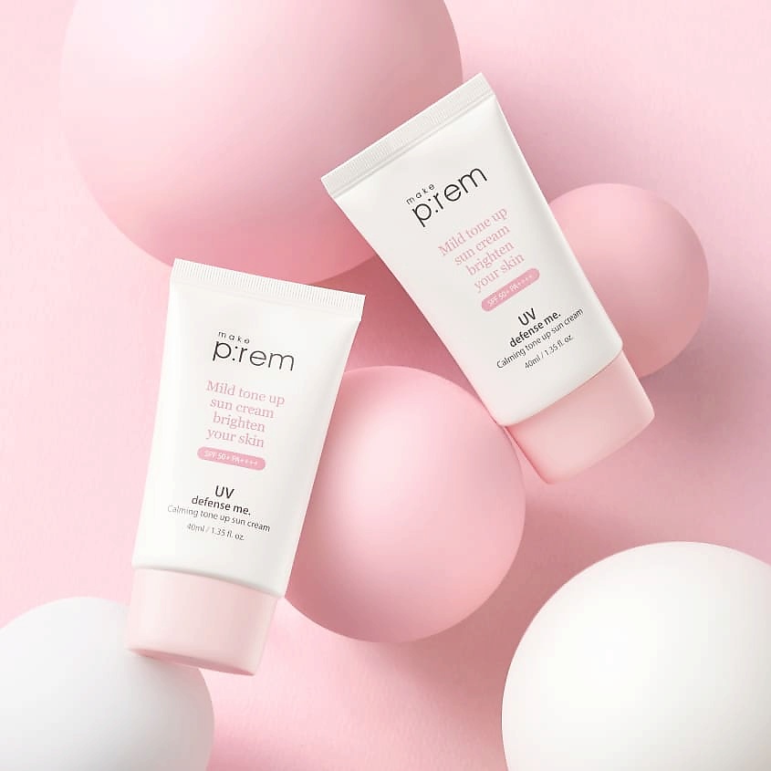 MAKE P:REM Крем для лица солнцезащитный с тонирующим эффектом SPF 50+ PA++++ UV defense me – фото 3