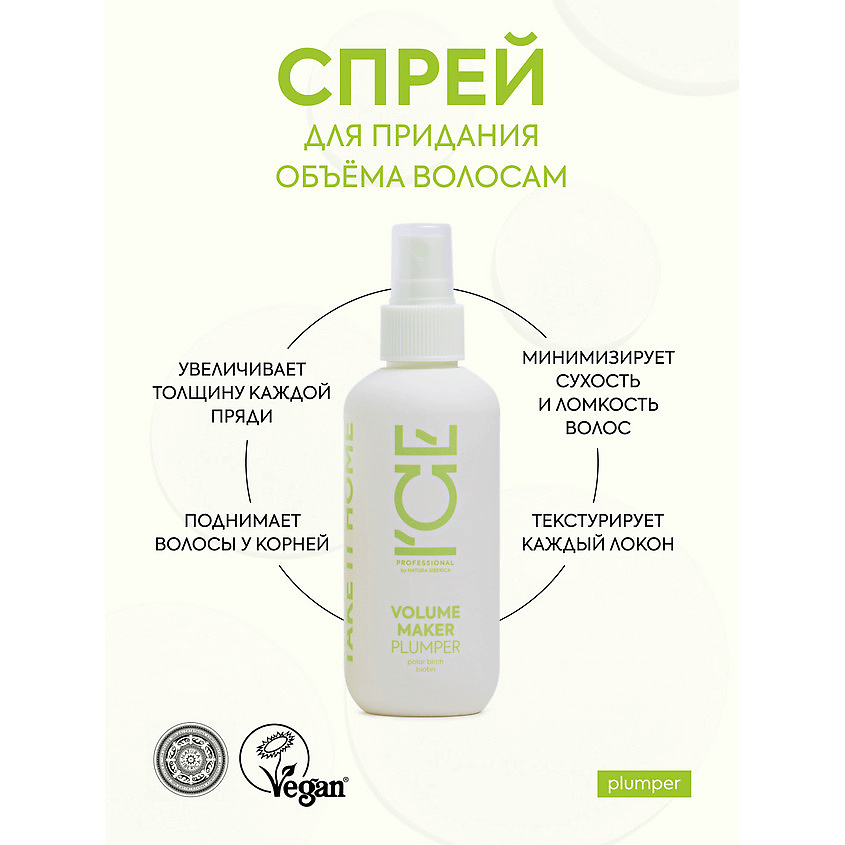 ICE BY NATURA SIBERICA Спрей для придания объёма волосам Volume Maker Plumper – фото 4