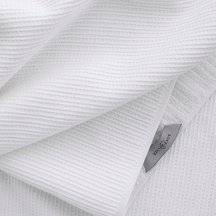 SOFT SILVER Антибактериальное махровое полотенце для тела с массажным эффектом, 65х140 см. Цвет: «Альпийский снег» (белый) – фото 4