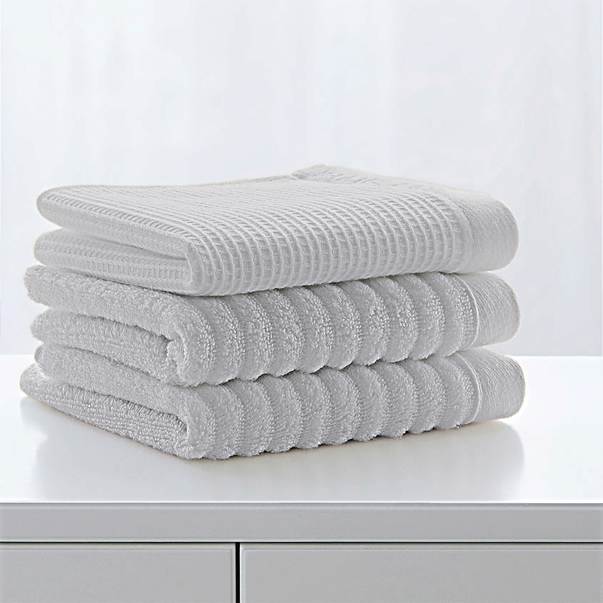 SOFT SILVER Набор Antibacterial Cotton Towels, махровые салфетки 3 шт., 30х30 см. Цвет: «Благородное серебро» (серый) – фото 5