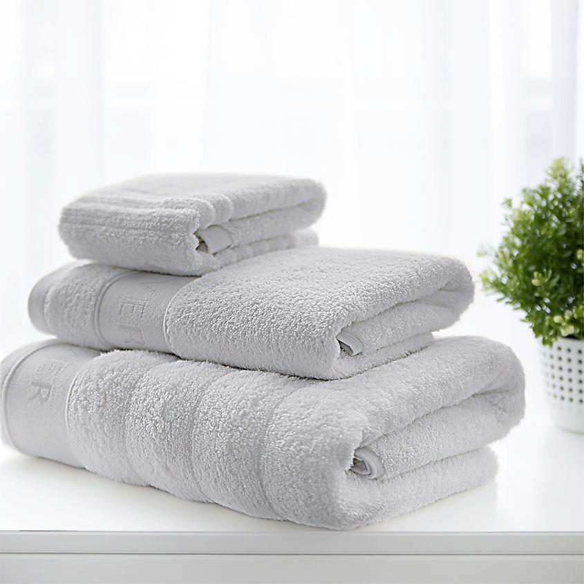 SOFT SILVER Набор Antibacterial Cotton Towels, полотенца для лица и тела 3 шт. Цвет: «Благородное серебро» (серый) – фото 4