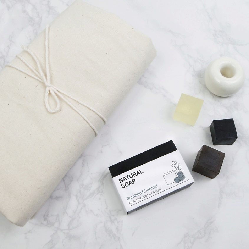 PUREFORET Мыло твёрдое с бамбуковым углём Natural Soap Bamboo Charcoal – фото 2