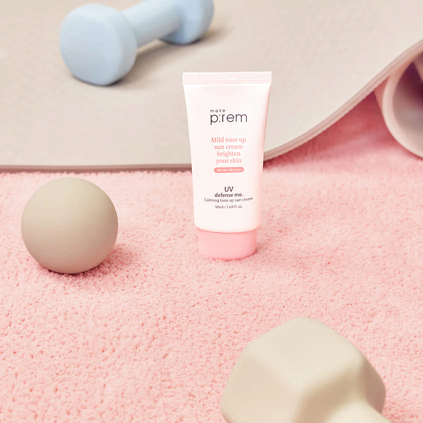 MAKE P:REM Крем для лица солнцезащитный с тонирующим эффектом SPF 50+ PA++++ UV defense me – фото 6