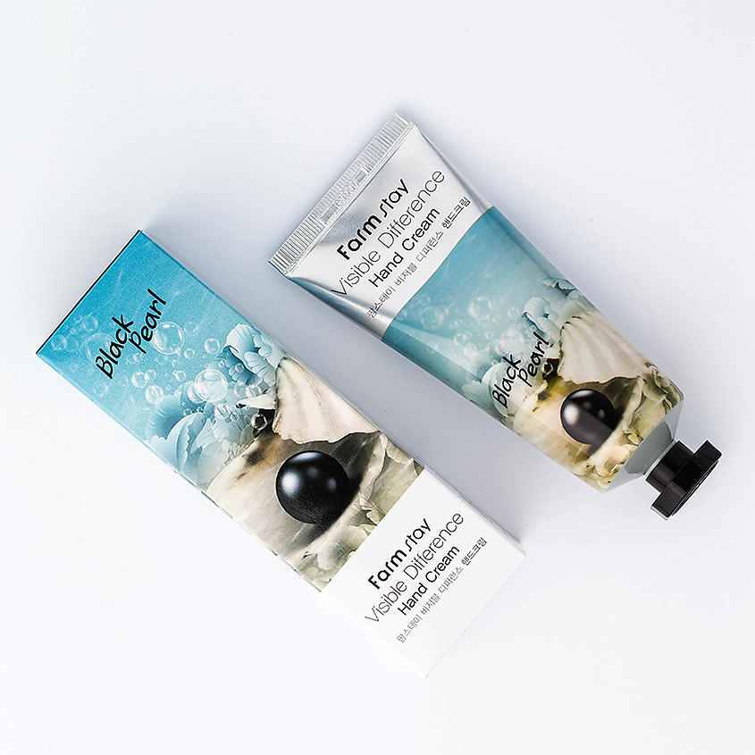 FARMSTAY Крем для рук с пудрой черного жемчуга Visible Difference Hand Cream Black Pearl – фото 4