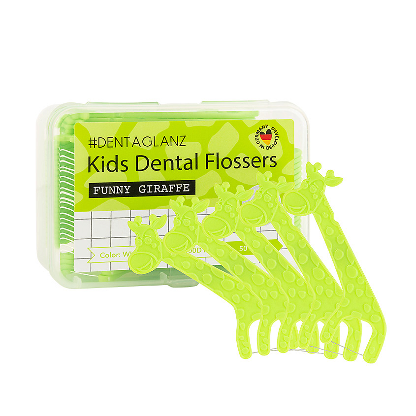 #DENTAGLANZ  Флоссеры для детей Kids Dental Flossers Funny Giraffe – фото 2