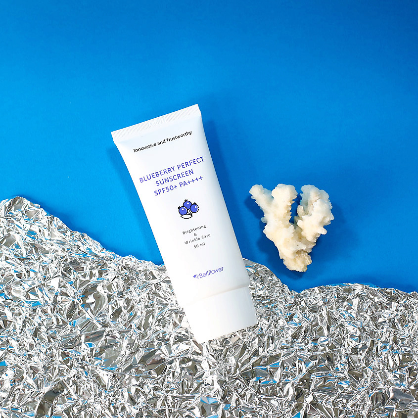 BELLFLOWER Крем для лица солнцезащитный с экстрактом черники Blueberry Perfect Sunscreen SPF 50+ PA++++ – фото 2