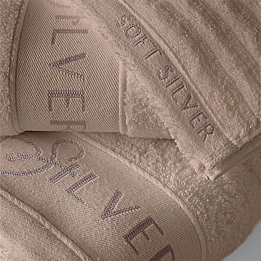 SOFT SILVER Набор Antibacterial Cotton Towels, полотенца для лица и тела 3 шт. Цвет: «Песчаный берег» (бежевый) – фото 2