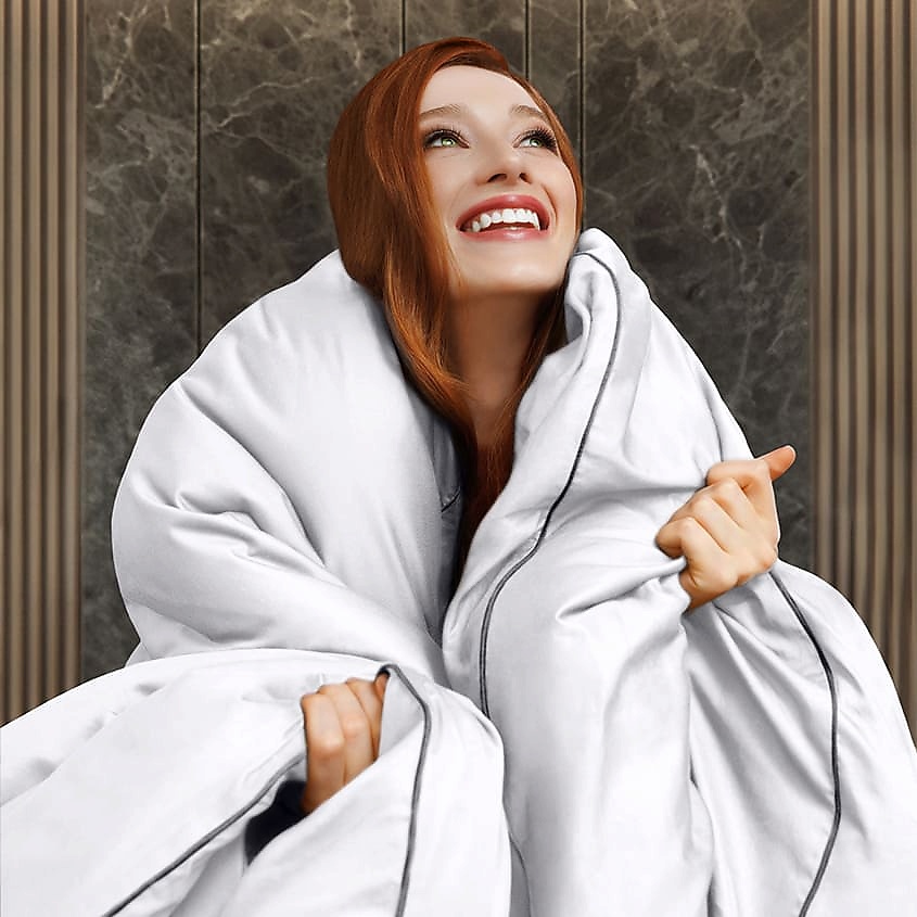 SOFT SILVER Антибактериальный пододеяльник Duvet Cover, ЕВРО, 200х220 см. Цвет: «Альпийский снег» (белый) – фото 8