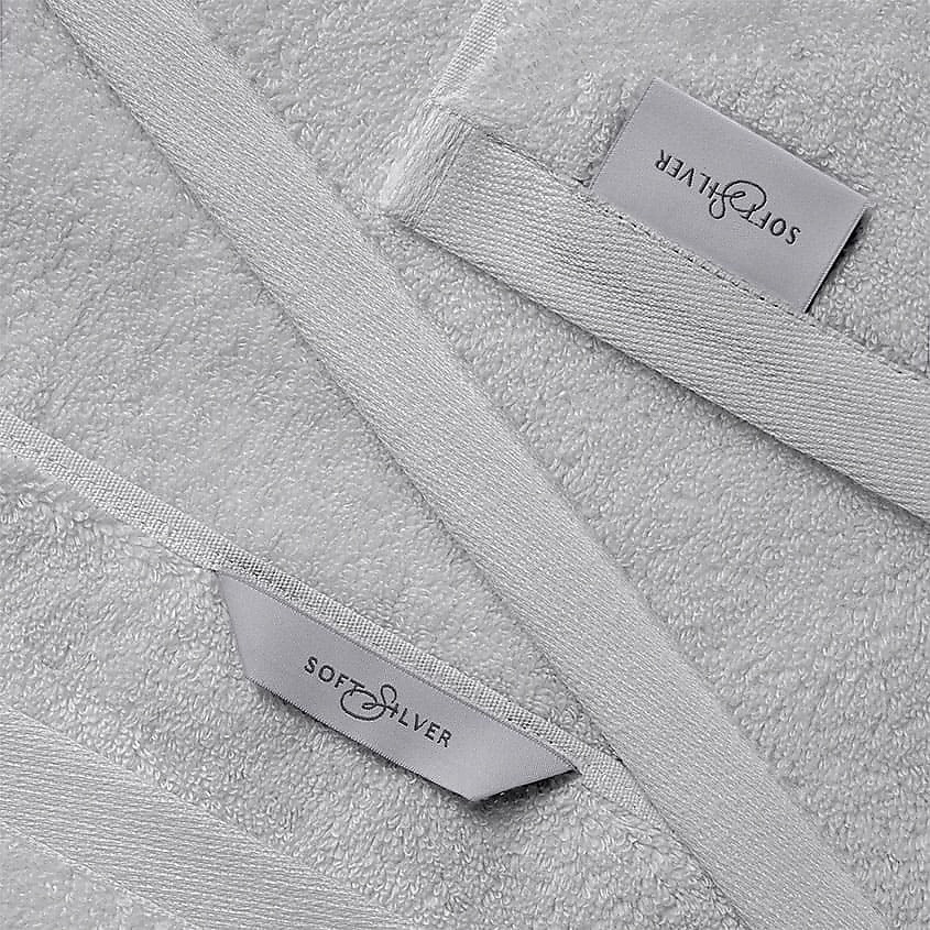 SOFT SILVER Набор Antibacterial Cotton Towels, полотенца для лица и тела 3 шт. Цвет: «Благородное серебро» (серый) – фото 3