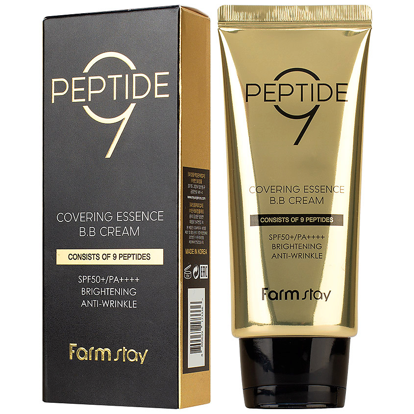 FARMSTAY BB крем для лица омолаживающий с комплексом из 9 пептидов Peptide9 Covering Essence B.B Cream – фото 3