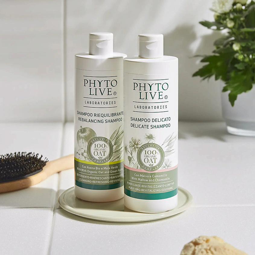 PHYTO LIVE Шампунь для жирных волос восстанавливающий баланс с органическим овсом и зеленым яблоком – фото 3