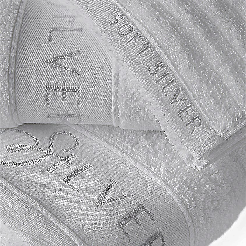 SOFT SILVER Набор Antibacterial Cotton Towels, полотенца для лица и тела 3 шт. Цвет: «Благородное серебро» (серый) – фото 2