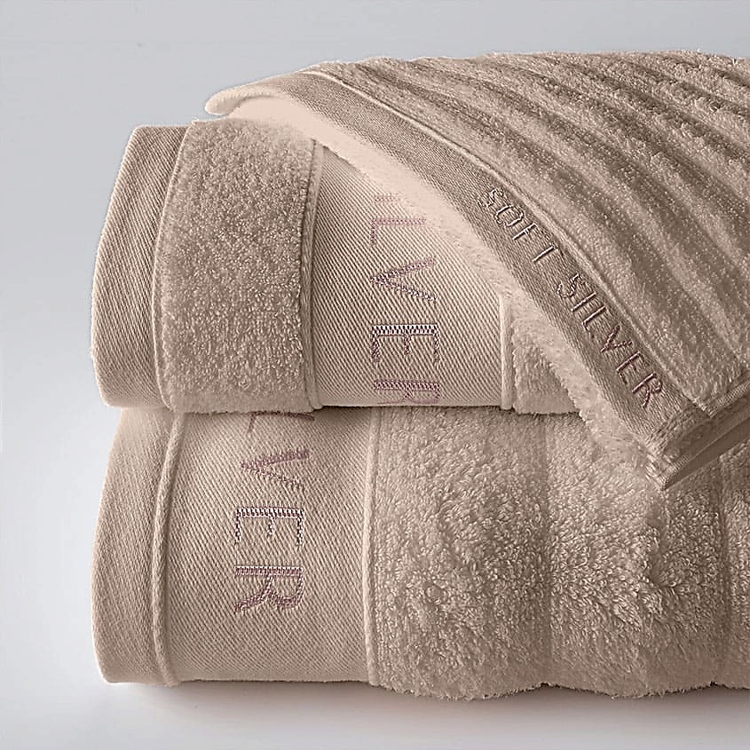 SOFT SILVER Набор Antibacterial Cotton Towels, полотенца для лица и тела 3 шт. Цвет: «Песчаный берег» (бежевый) – фото 5