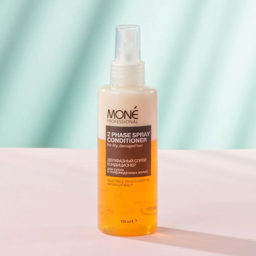MONE PROFESSIONAL Спрей кондиционер двухфазный для сухих и поврежденных волос Top Color Care – фото 4
