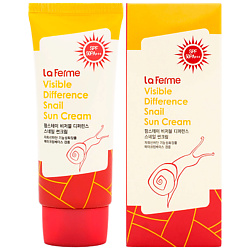 Крем для лица Солнцезащитный с муцином улитки SPF50 PA+++ Visible Difference Snail Sun Crème