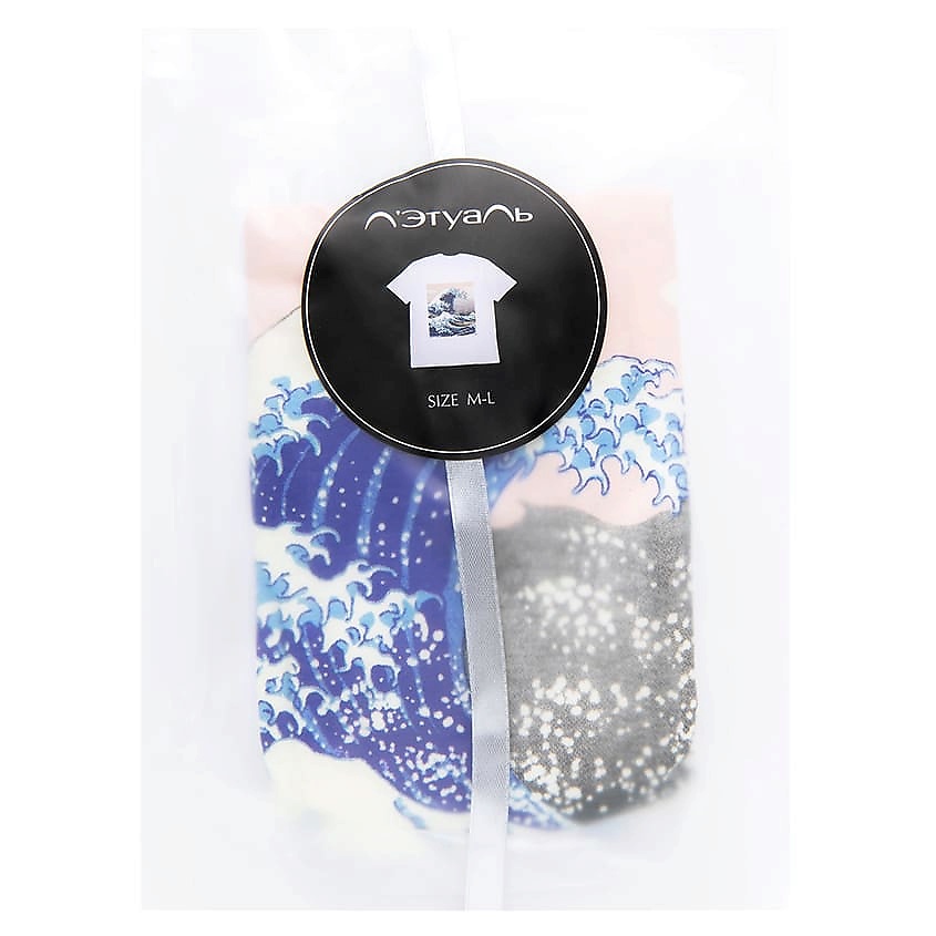 ЛЭТУАЛЬ Женская футболка с принтом "Волна", цвет белый – фото 2