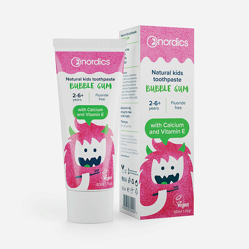 NORDICS Зубная паста детская Bubble Gum – фото 3
