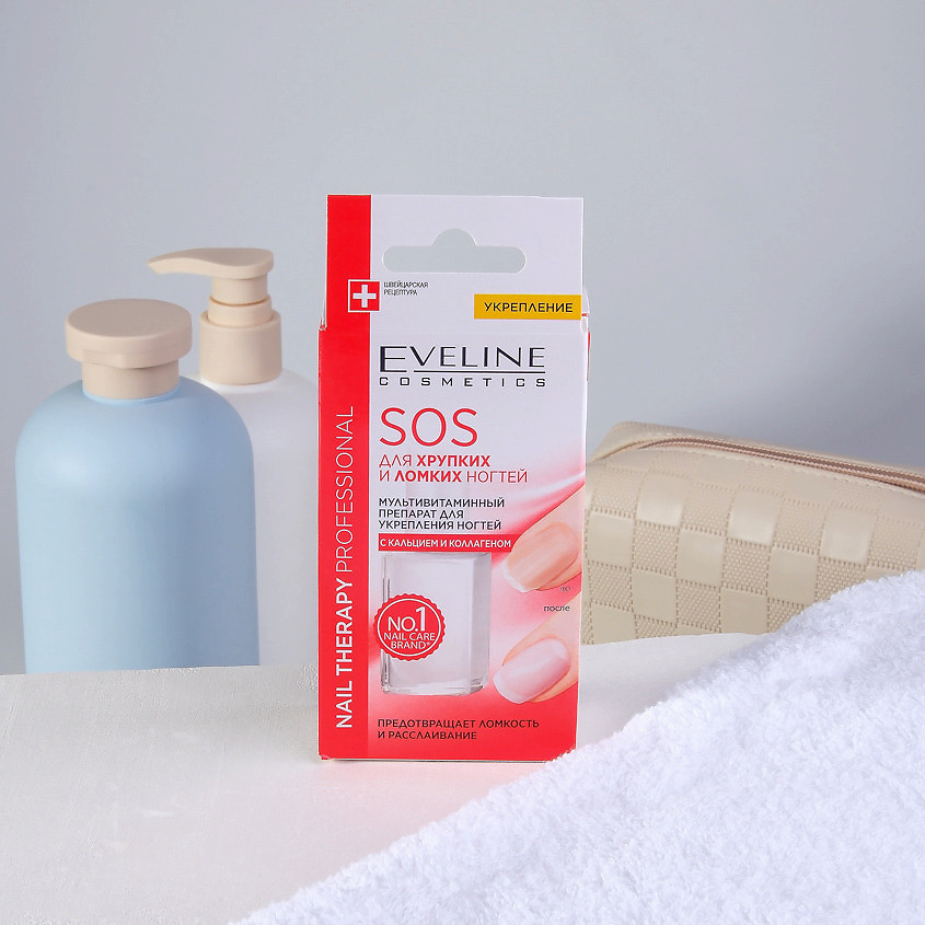 EVELINE Средство для укрепления ногтей с кальцием и коллагеном SOS – фото 4