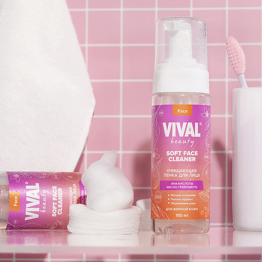 VIVAL BEAUTY Очищающая пенка для лица Soft Face Cleanser – фото 3
