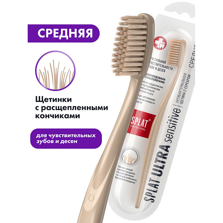 SPLAT Инновационная зубная щетка средней жесткости Professional Sensitive Medium – фото 9