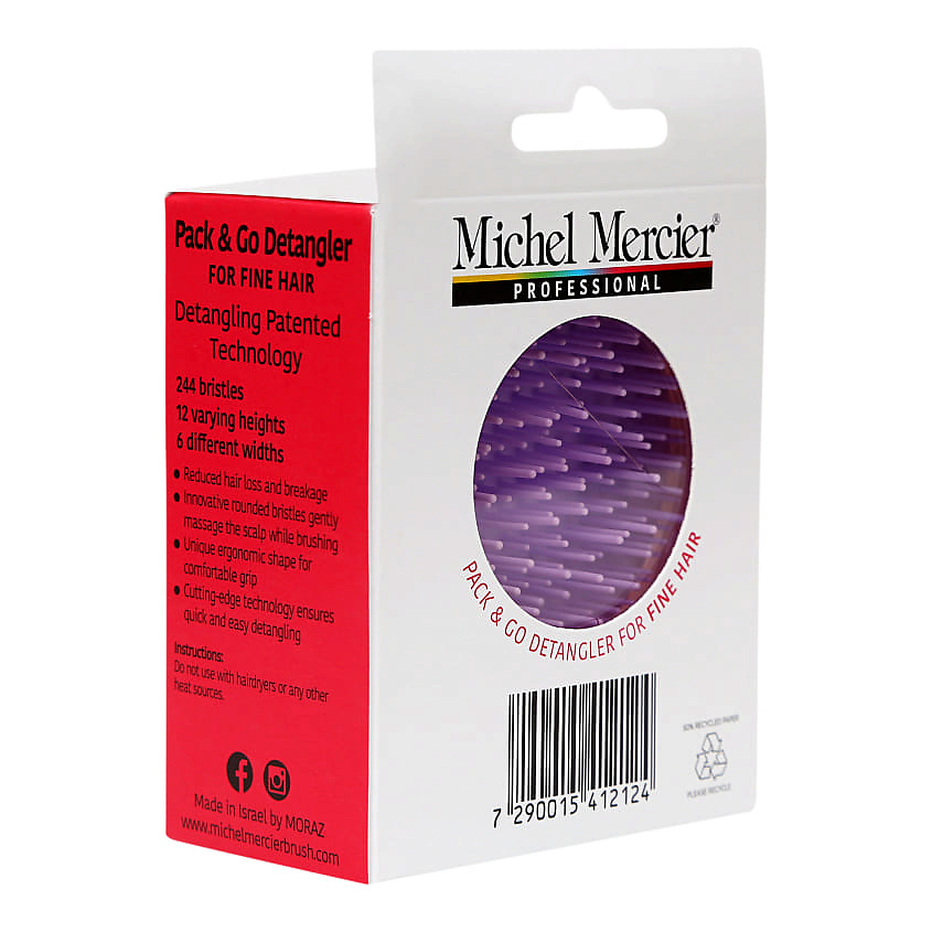 MICHEL MERCIER Расческа для тонких волос компактная Travel Pastel Detangler Fine Hair – фото 2