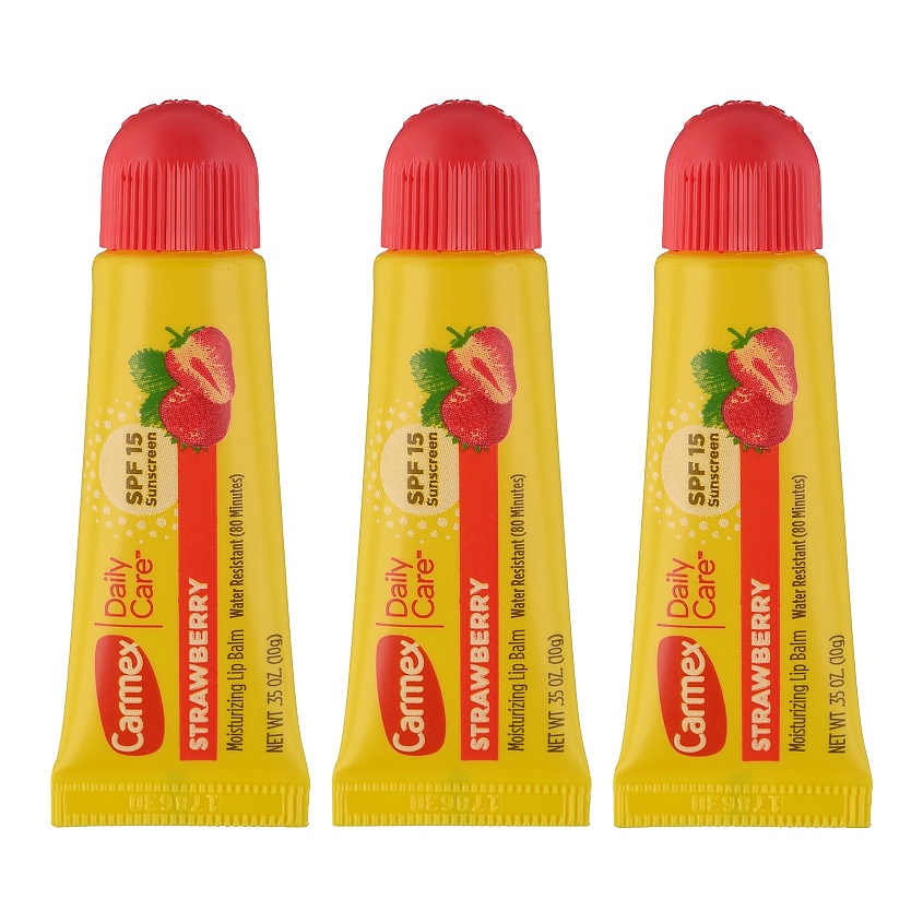 CARMEX Набор бальзамов для губ в тубе клубника SPF 15 – фото 3