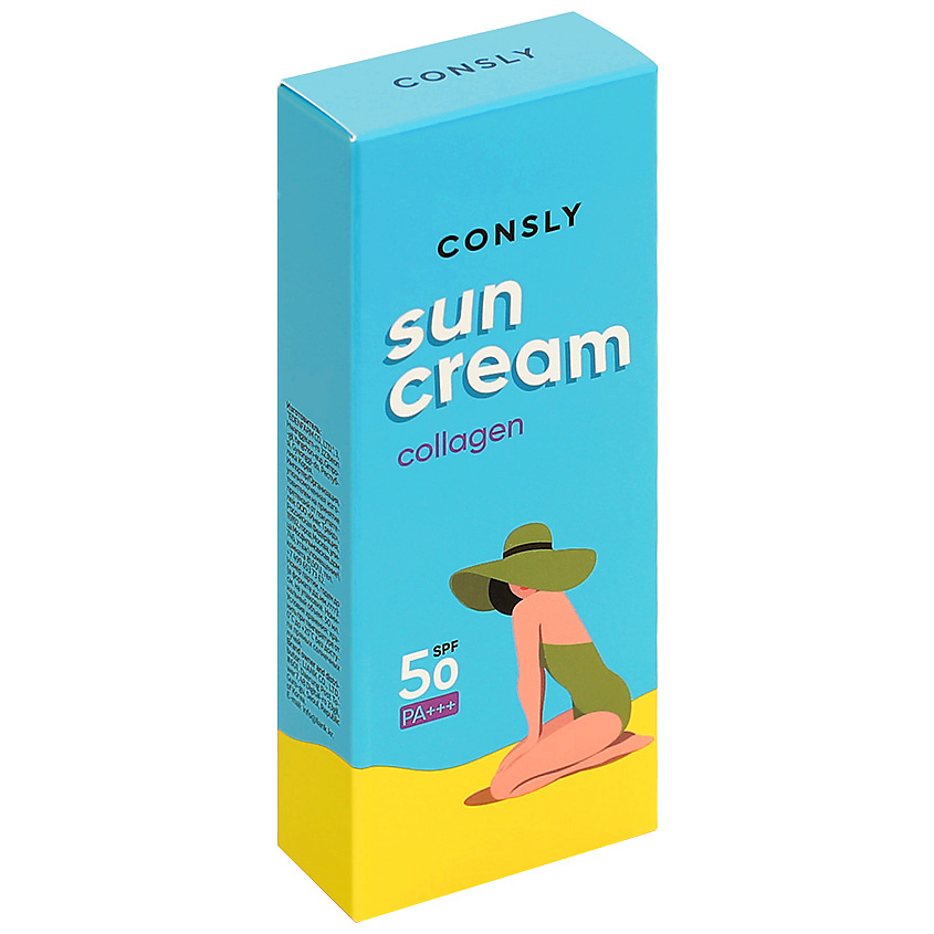 CONSLY Крем солнцезащитный с морским коллагеном SPF 50/PA для нормальной и сухой кожи Sunblock With Marine Collagen Spf 50+/Pa+++ For Normal And Dry Skin – фото 4