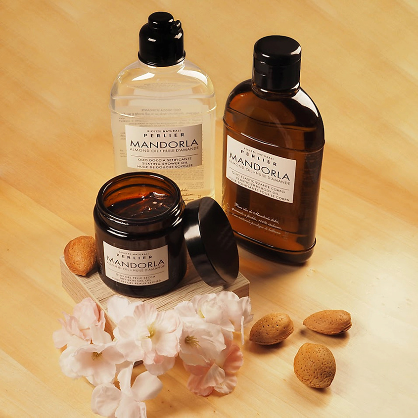 PERLIER Гель-масло для тела для сухой кожи с миндалем Mandorla Almond Oil Dry Skin Gel Oil – фото 2
