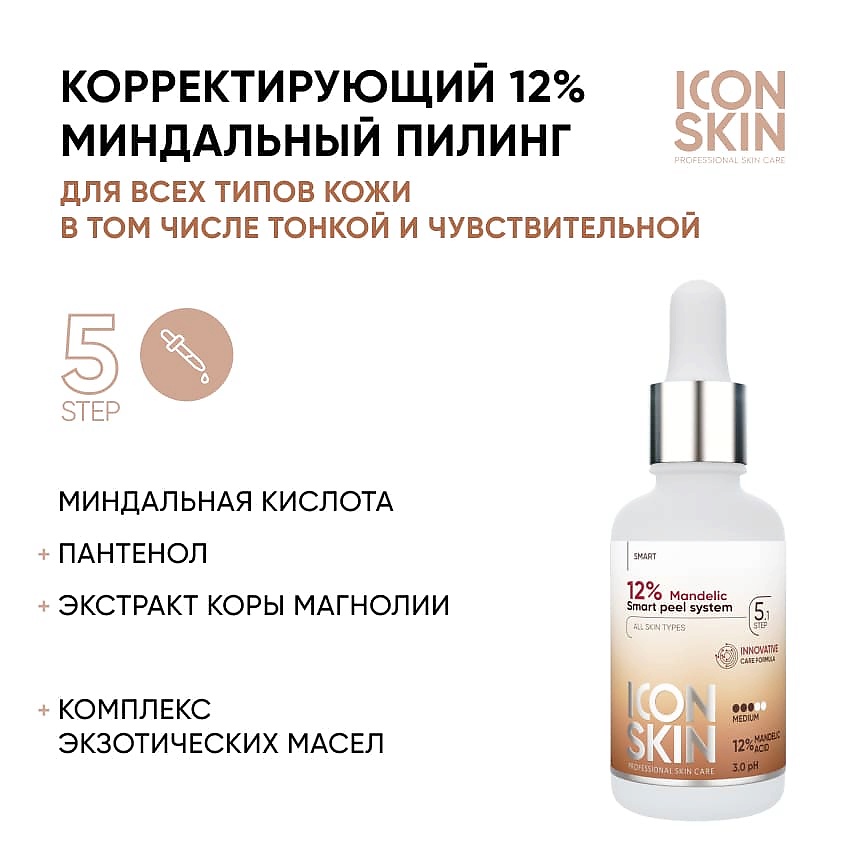 ICON SKIN Миндальная смарт-пилинг система 12% Mandellic Smart Peel System – фото 2