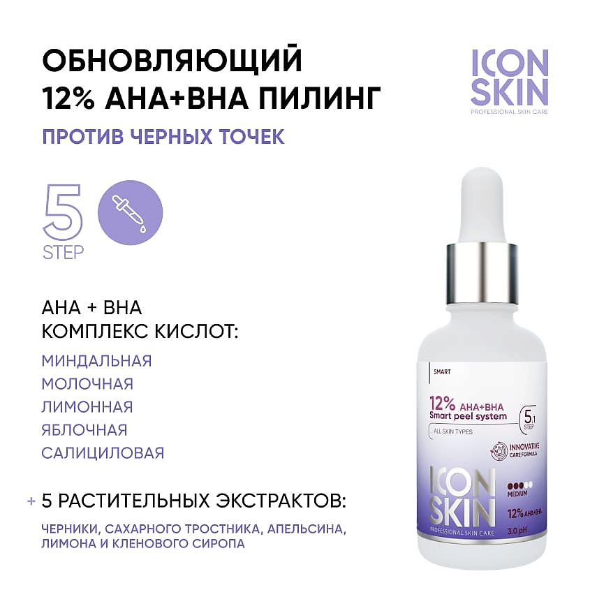 ICON SKIN Пилинг 12% AHA+BHA Smart Peel System – фото 2