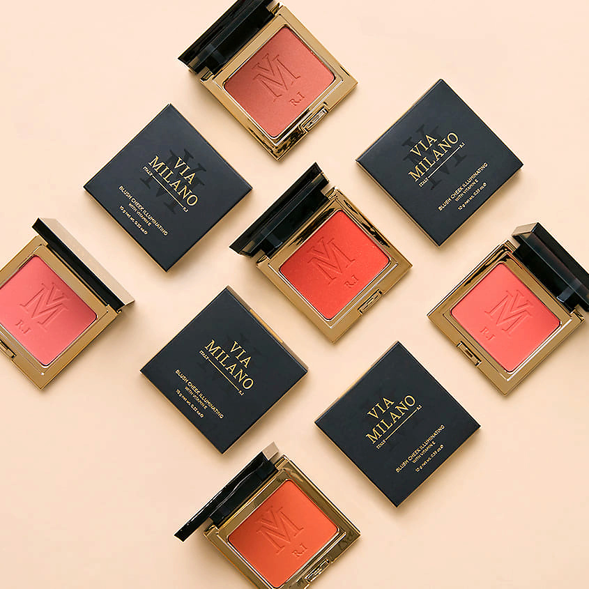 VIA MILANO Румяна для лица сияющие с витамином Е Blush Cheek Illuminating – фото 5