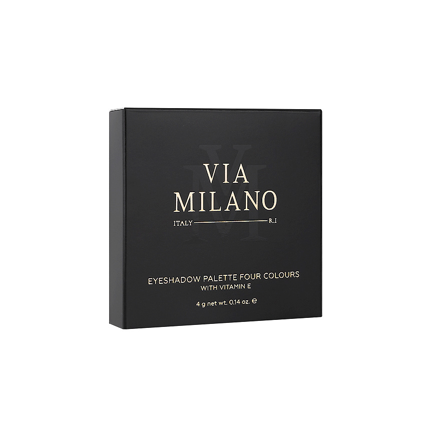 VIA MILANO Палетка теней для век четырехцветная с витамином Е Ранний рассвет Eyeshadow Palette 4 Colours Early Sunrise – фото 3