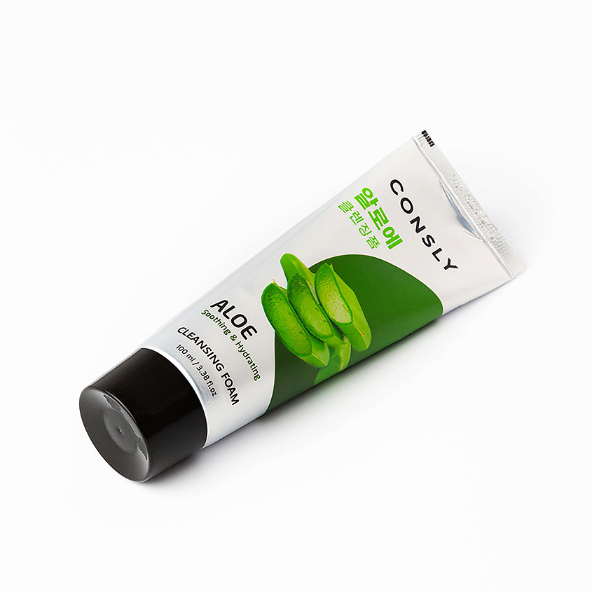 CONSLY Пенка для умывания успокаивающая кремовая c экстрактом алоэ вера Aloe Vera Soothing Creamy Cleansing Foam – фото 4