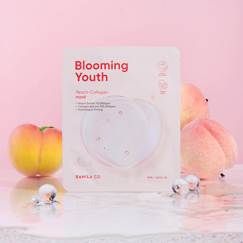 BANILA CO Маска для лица с персиком и коллагеном Blooming Youth – фото 4
