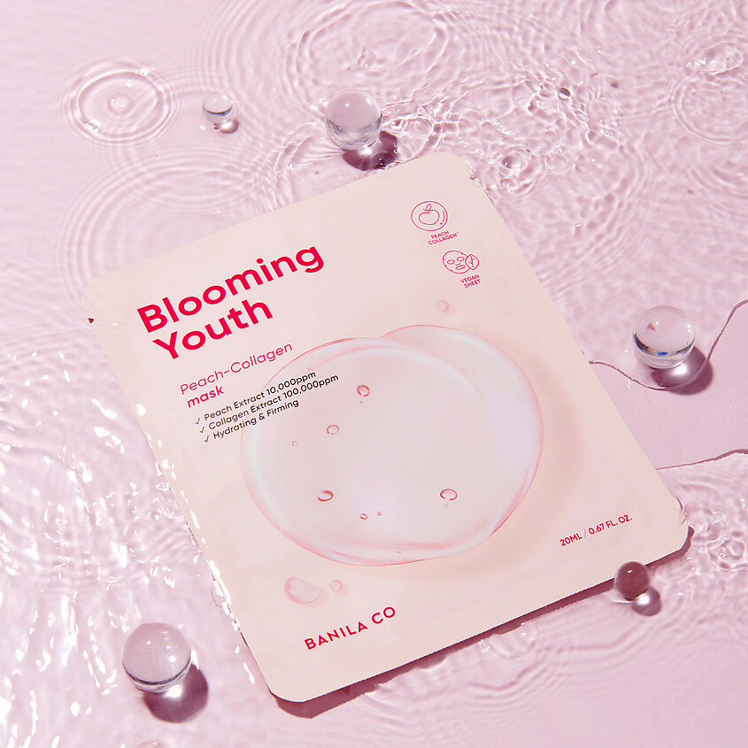 BANILA CO Маска для лица с персиком и коллагеном Blooming Youth – фото 6