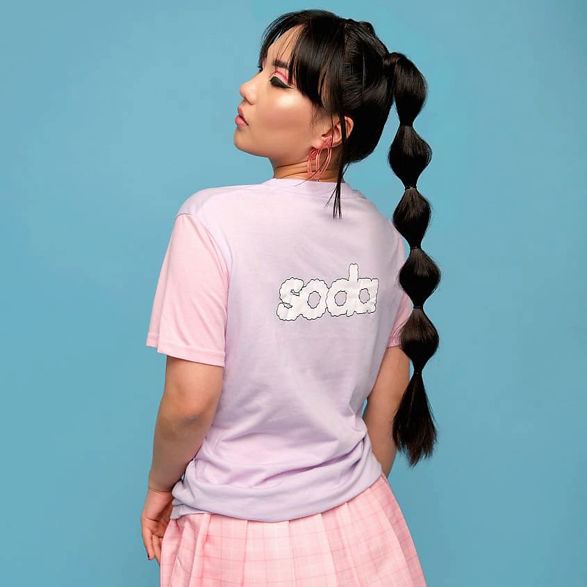 SODA Женская футболка с принтом "100% CUTE", цвет сиреневый – фото 3