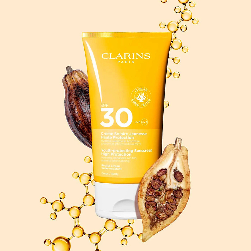 CLARINS Крем для тела солнцезащитный SPF30 Youth-Protecting – фото 2